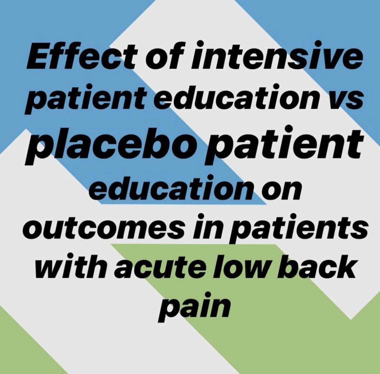 Effect of Intensive Patient Education vs Placebo Patient Education on Outcomes in Patients With Acute Low Back Pain
